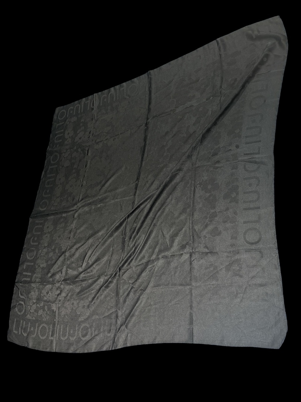 Vintage monogram Black Patterned Square Scarf